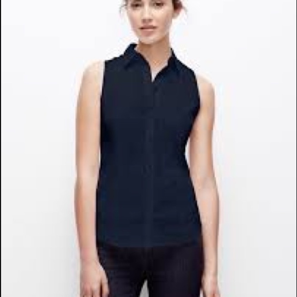 Black Eyelet Sleeveless Button Down